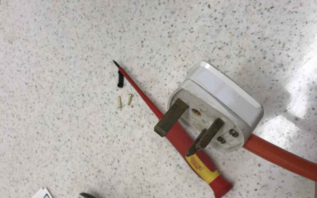 Plug top with no insulation on pins